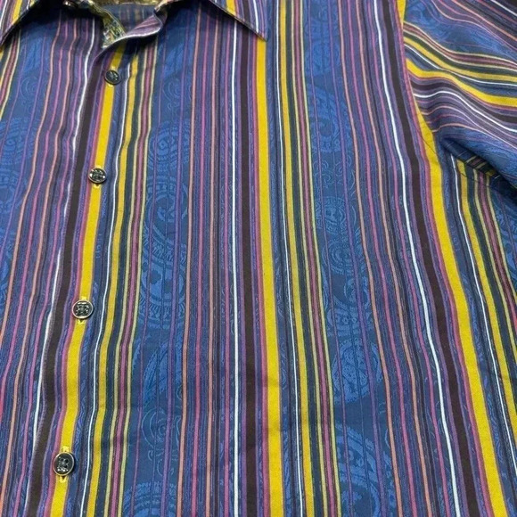 Robert Graham men’s striped & paisley button down shirt size large - Picture 6 of 11